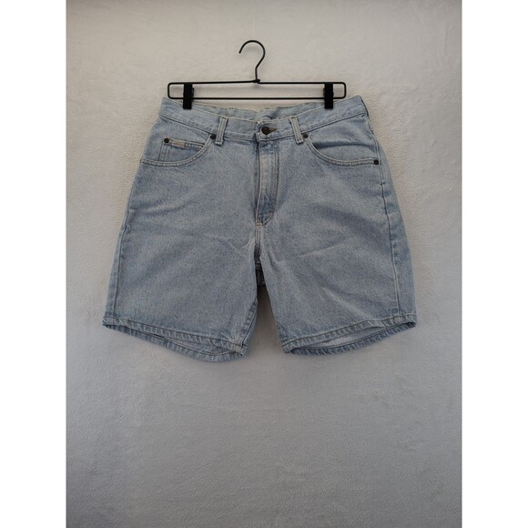 2- VTG Lee Shorts Mens 34 Made in USA 90s Riders Jeans Jorts Skate Light Wash - Picture 1 of 16